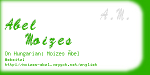 abel moizes business card